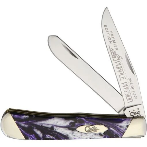 Case 9254PP Trapper Folding Pocket Knife With Purple Passion Corelon Handle -Cold Steel Shop 199095 199124